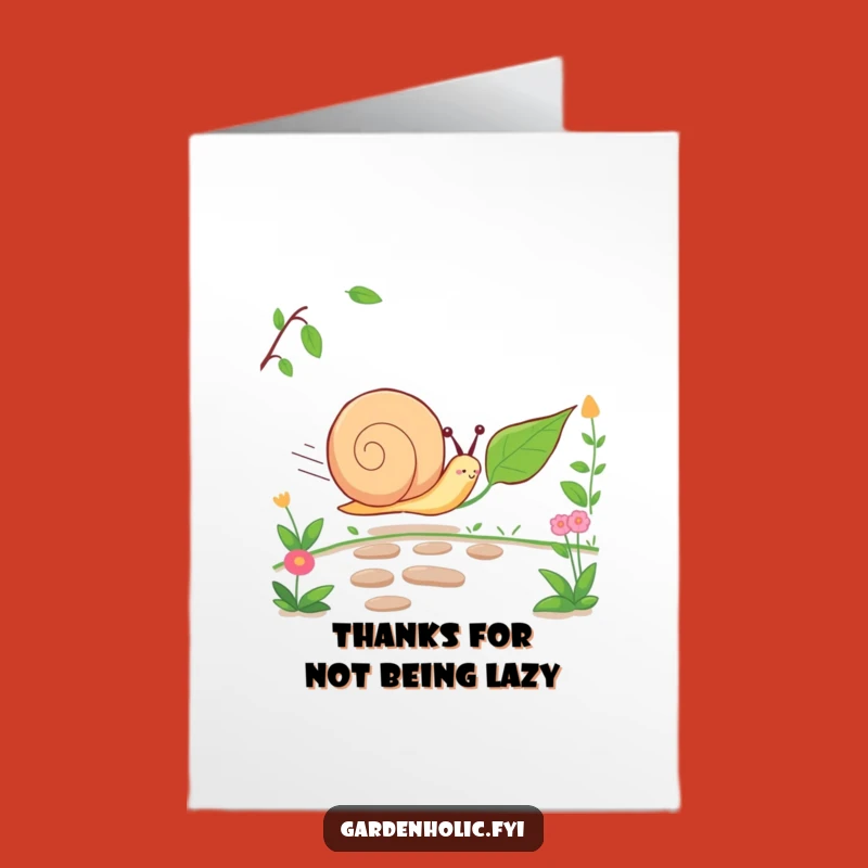 Free Printable Thank You Card: Funny Snail, Slow Race, Downloadable Gratitude