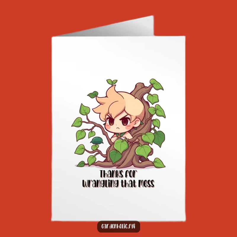 Free Printable Thank You Card: Funny Vine Tamer Character Expresses Gratitude Hilariously, Downloadable Gift