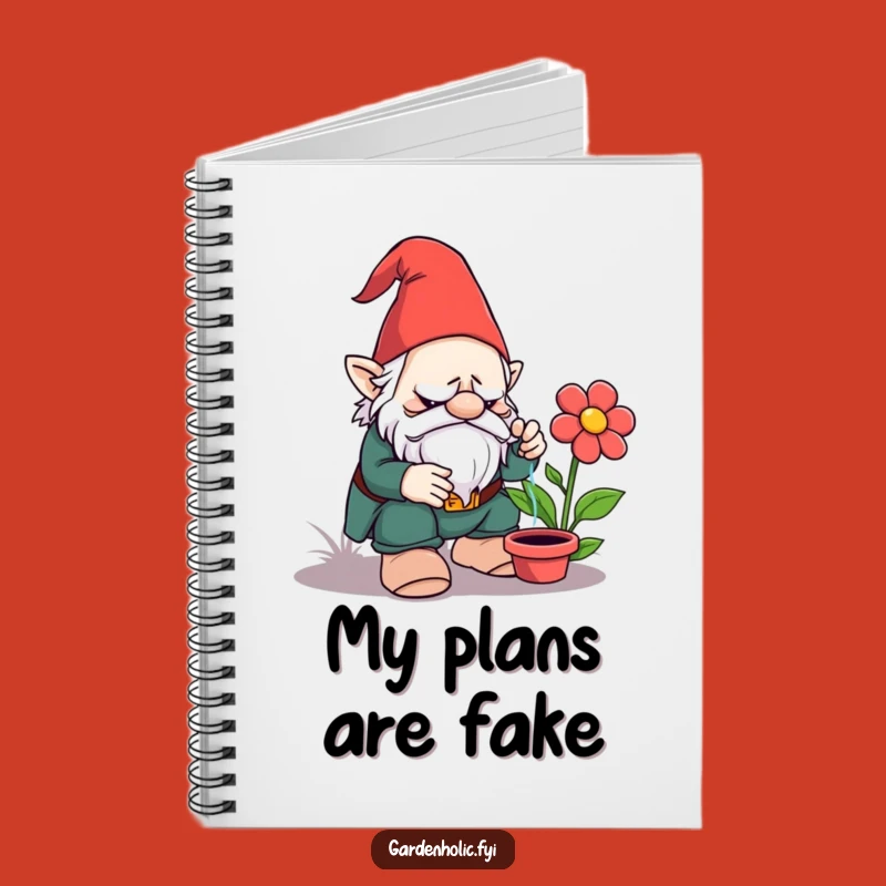 Funny Grumpy Gnome Notebook: Hilarious Journal Gift for Plastic Flower Planners