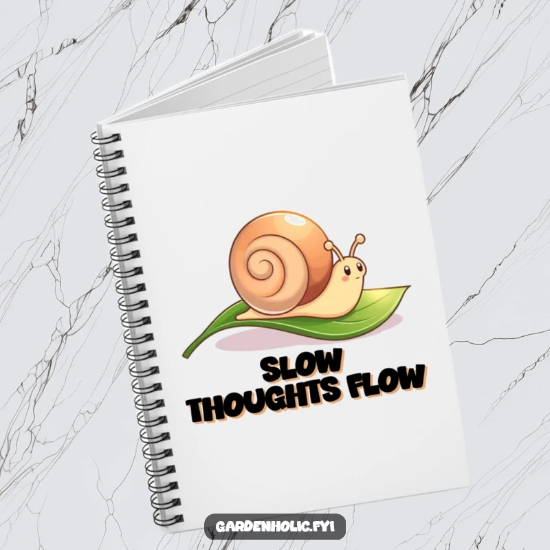 Funny Snail Notebook: A cute character leaving a shimmering trail across a leaf, for writing.