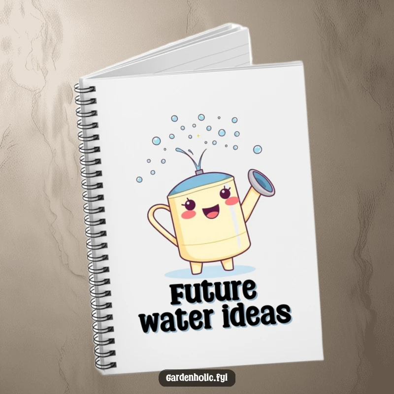 Funny Watering Can Notebook: A proud character showering tiny sparkling droplets, for jotting ideas.