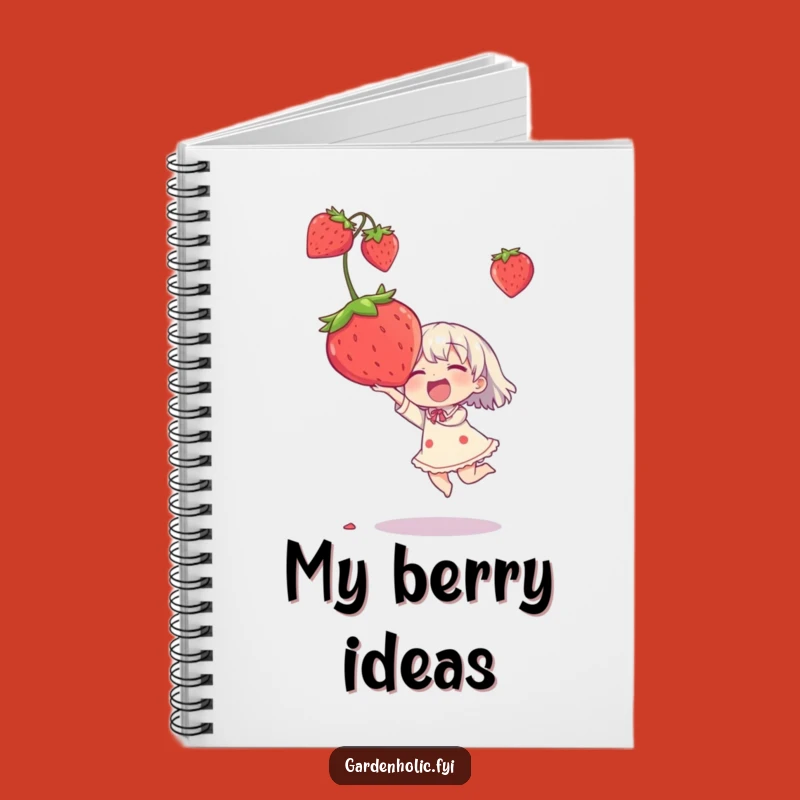 Funny Strawberry Catch Notebook - Jot Down Sweet Thoughts with This Fruit Character Journal!