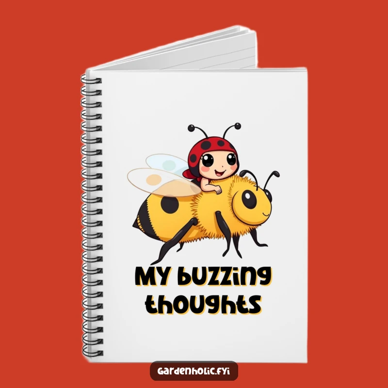 Funny Ladybug Riding Bee Notebook: Cute Ideas Journal, Perfect Gift
