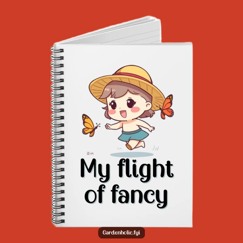 Funny Butterfly Chase Notebook - Jot Down Playful Thoughts with This Character Journal!