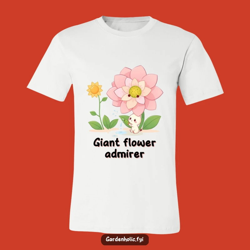 Funny Blooming T-Shirt: Creature Watering Giant Flower, Hilarious Garden Humor Tee!