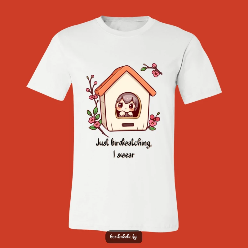 Funny Curious Character Peeking Birdhouse T-Shirt - Hilarious Gift Idea