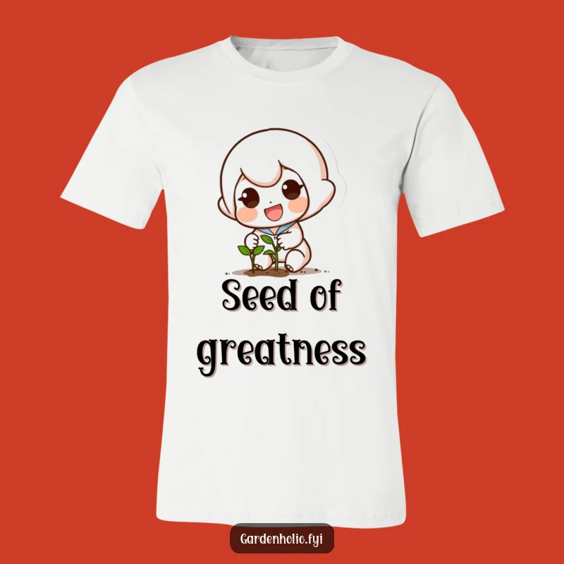 Funny Planting Power T-Shirt: Determined Character Sowing Seeds, Hilarious Gardener Gift