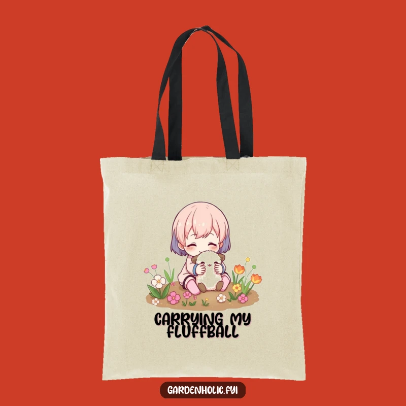 Funny Garden Tote Bag: Fuzzy Creature Hug Essential Carrier, Whimsical Plant Lover Accessory, Perfect Funny Gift