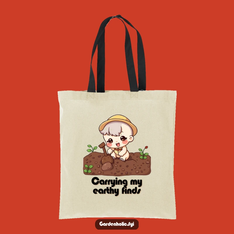 Funny Digging Tote Bag: Cute Character Soil Lover, Durable Humorous Gift for Gardeners!