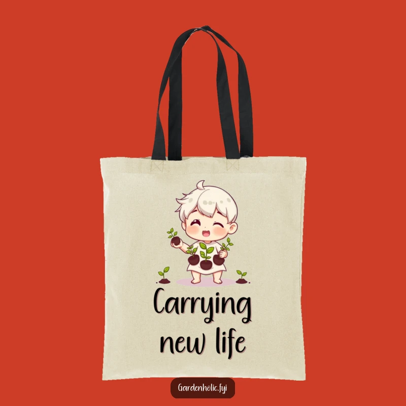 Funny Juggling Seedlings Tote Bag: Practical Gift for Plant Enthusiasts
