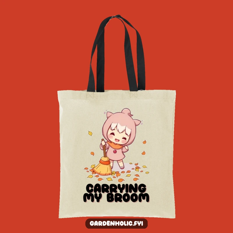Funny Leaf Sweeper Tote Bag - Chic Character Cleaning, Practical Funny Gift for Shoppers